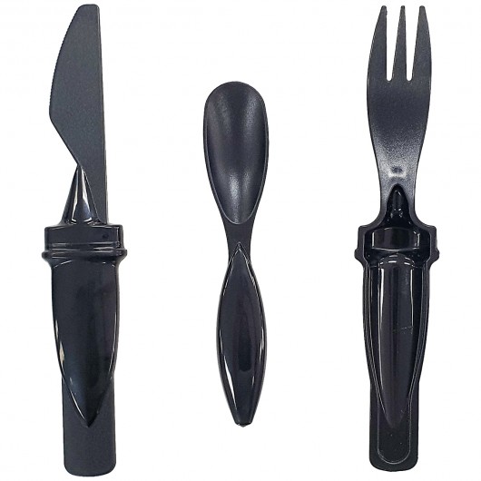 On The Go Cutlery Sets black set